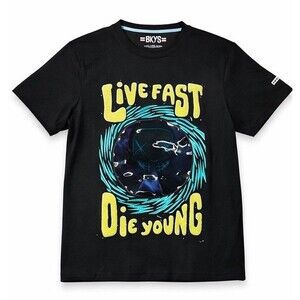 BKYS Live Fast Die Young Graphic T-Shirt Men’s Medium Black Cotton Stretch NWT